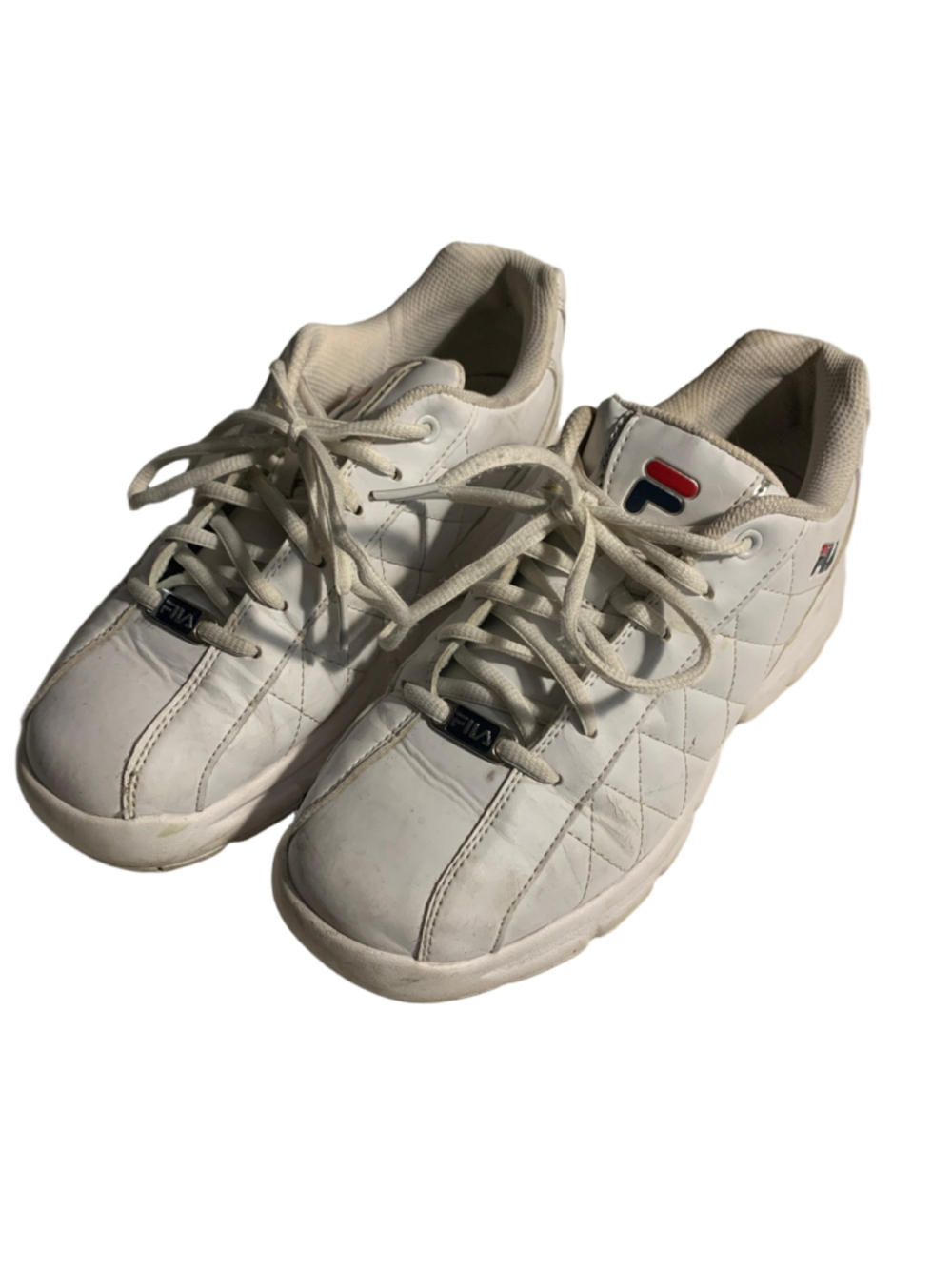 Women's Fila White Quilted Sneakers 9